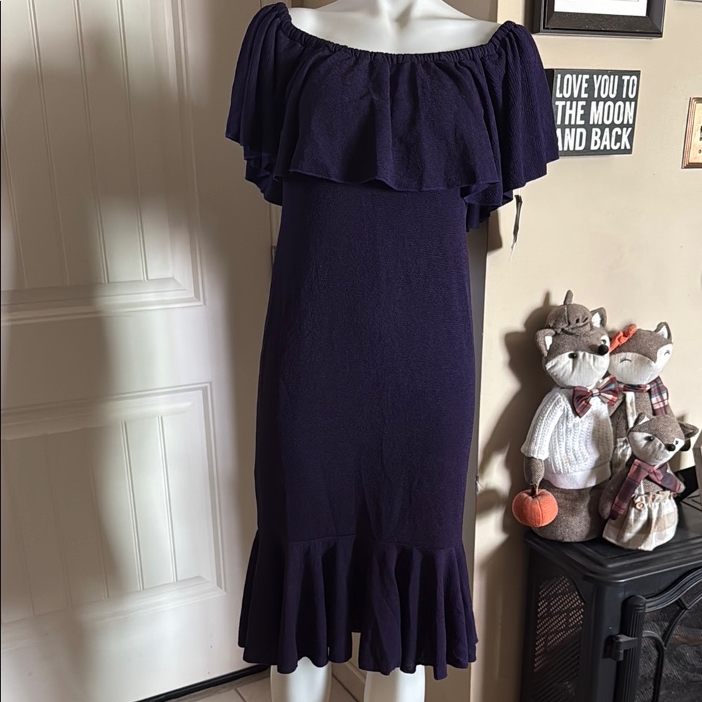 LuLaRoe Purple Off-Shoulder Midi Sundress